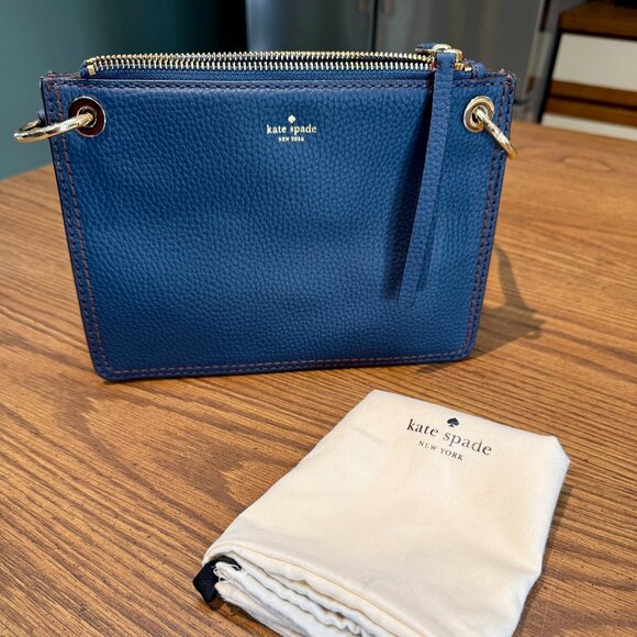 kate spade Handbags - Kate Spade New York Navy Leather Crossbody Bag Pebbled - New - Never Used